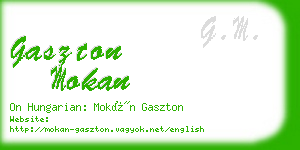 gaszton mokan business card